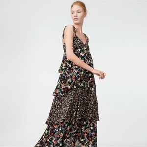 Club Monaco Suukyi Floral Tiered Midi Dress